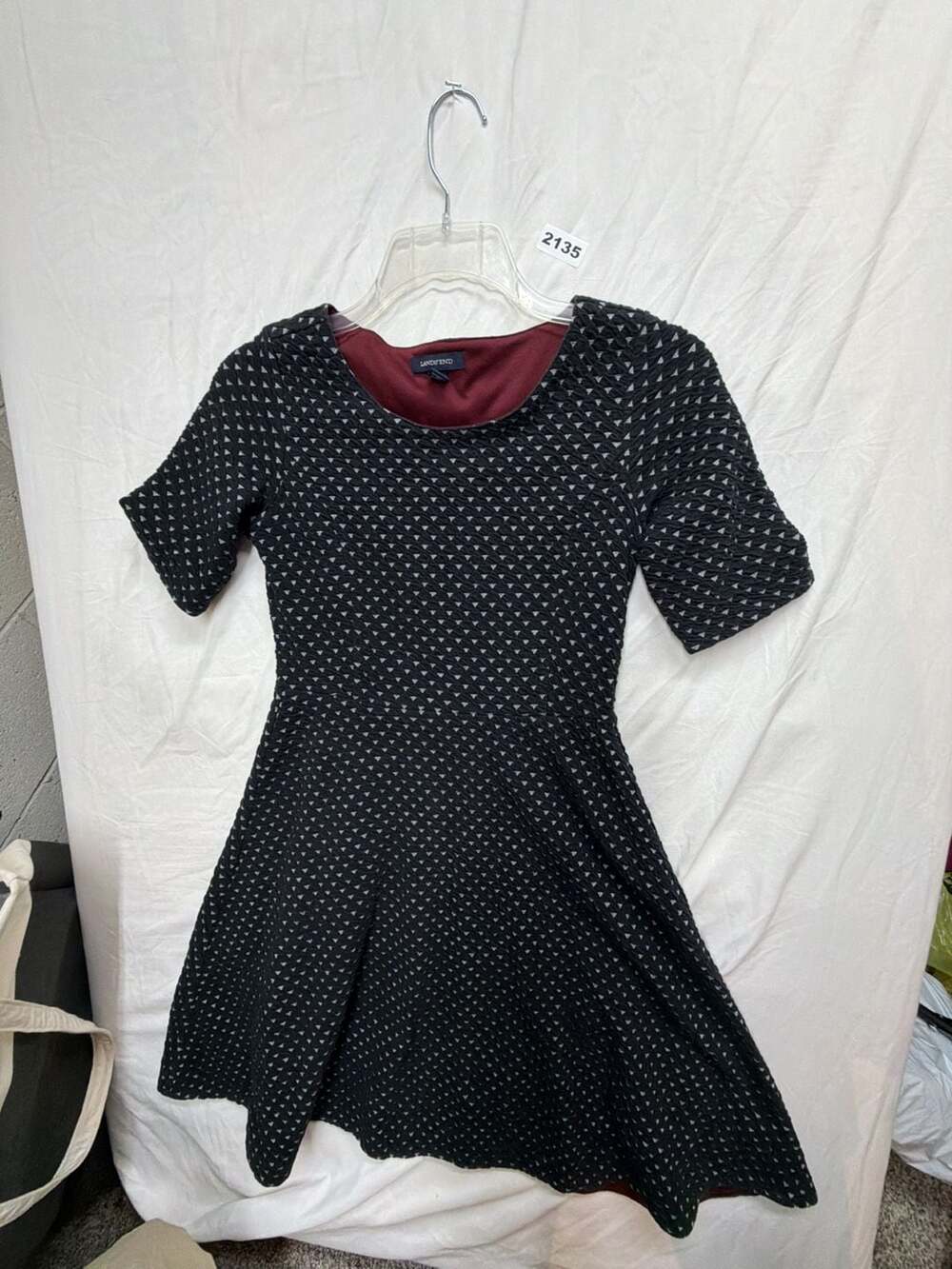 Lands' End Fit & Flare Dress Size XS/P 2-4 Black